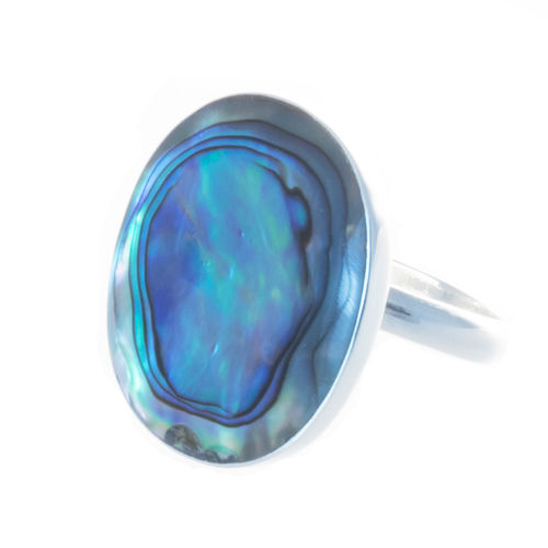 Ring mit Abalone Muschel oval 2,3 cm 925 Sterling Silber