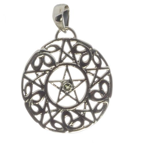 Silber Anhänger Pentagramm mit Citrin