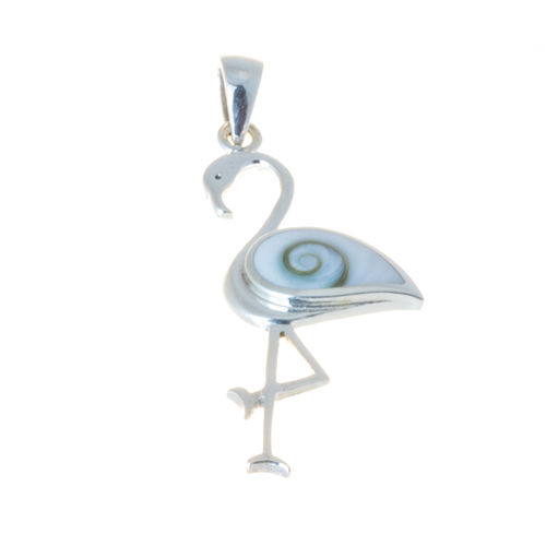 Silber Anhänger Flamingo mit Shiva Auge