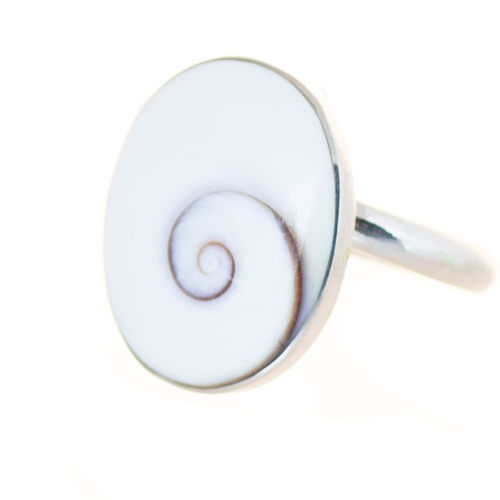 Silber Ring mit Shiva Auge oval 15 mm - 26 mm verstellbar